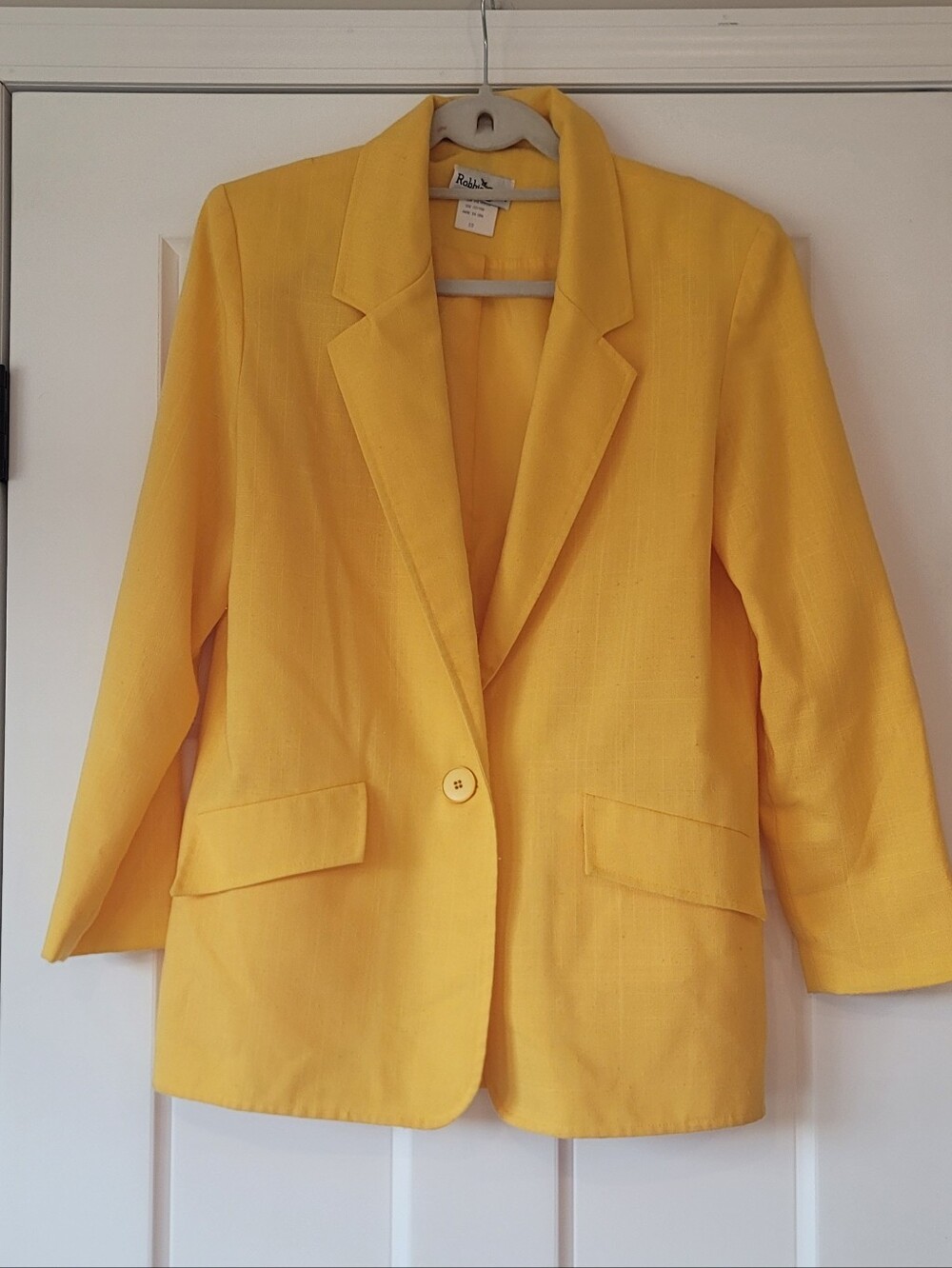 Vintage Robbie Sport Yellow Single-Button Women's Blazer